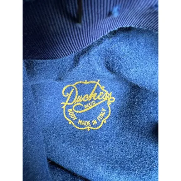 Vintage 1960s Italian Felt Blue Bucket Hat Duchess Styled by Coralie - Picture 5 of 10